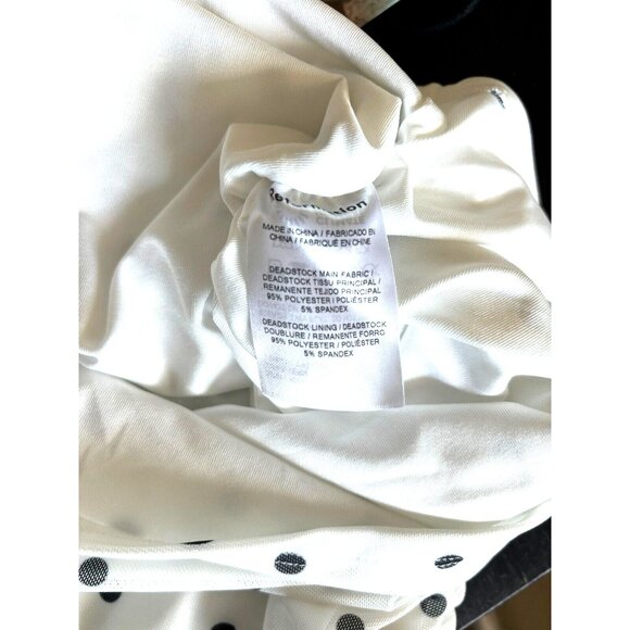 REFORMATION Mini Dress Polka Dot Print Size XS Ruched Lined Bodycon - Picture 7 of 7